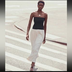 LOFT Versa Strapless Mixed Media Maxi Dress size medium